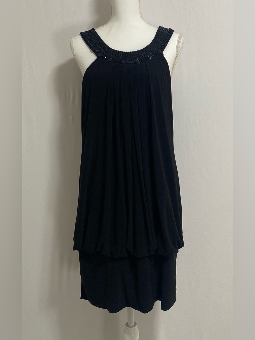 Studio Black Beaded Halter Mini Dress